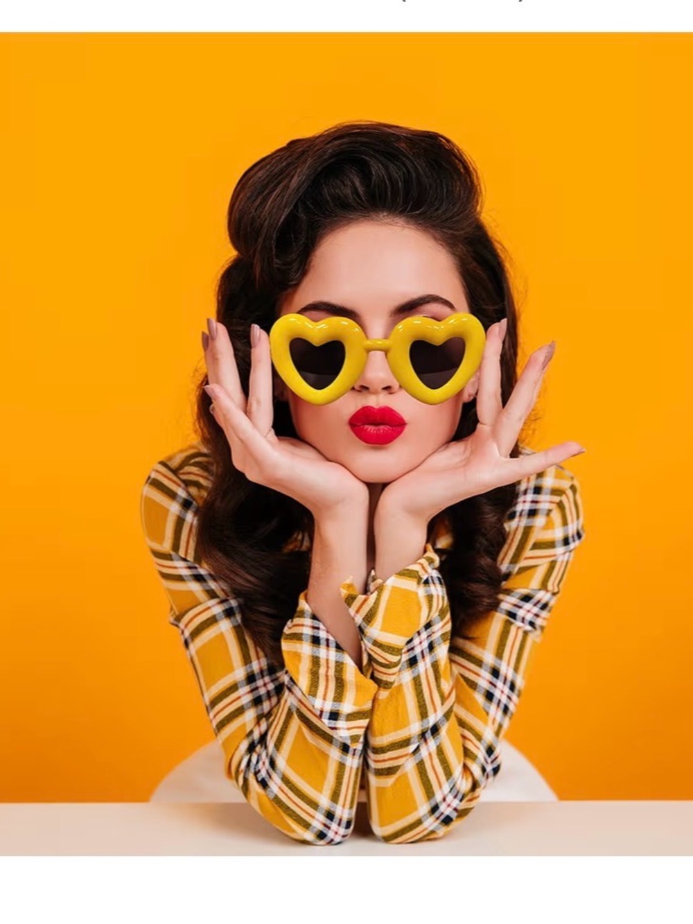 💛 New Sunshine Yellow Heart Shaped Bubble Sunglasses